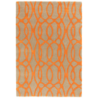 Alfombra de lana naranja Matrix Wire MAX37, hecha a mano con técnica de tufteado