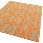 Alfombra de lana naranja Matrix Wire MAX37, hecha a mano con técnica de tufteado