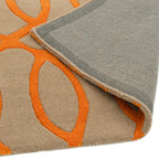 Alfombra de lana naranja Matrix Wire MAX37, hecha a mano con técnica de tufteado