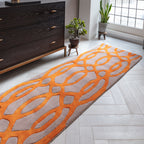Alfombra de lana naranja Matrix Wire MAX37, hecha a mano con técnica de tufteado