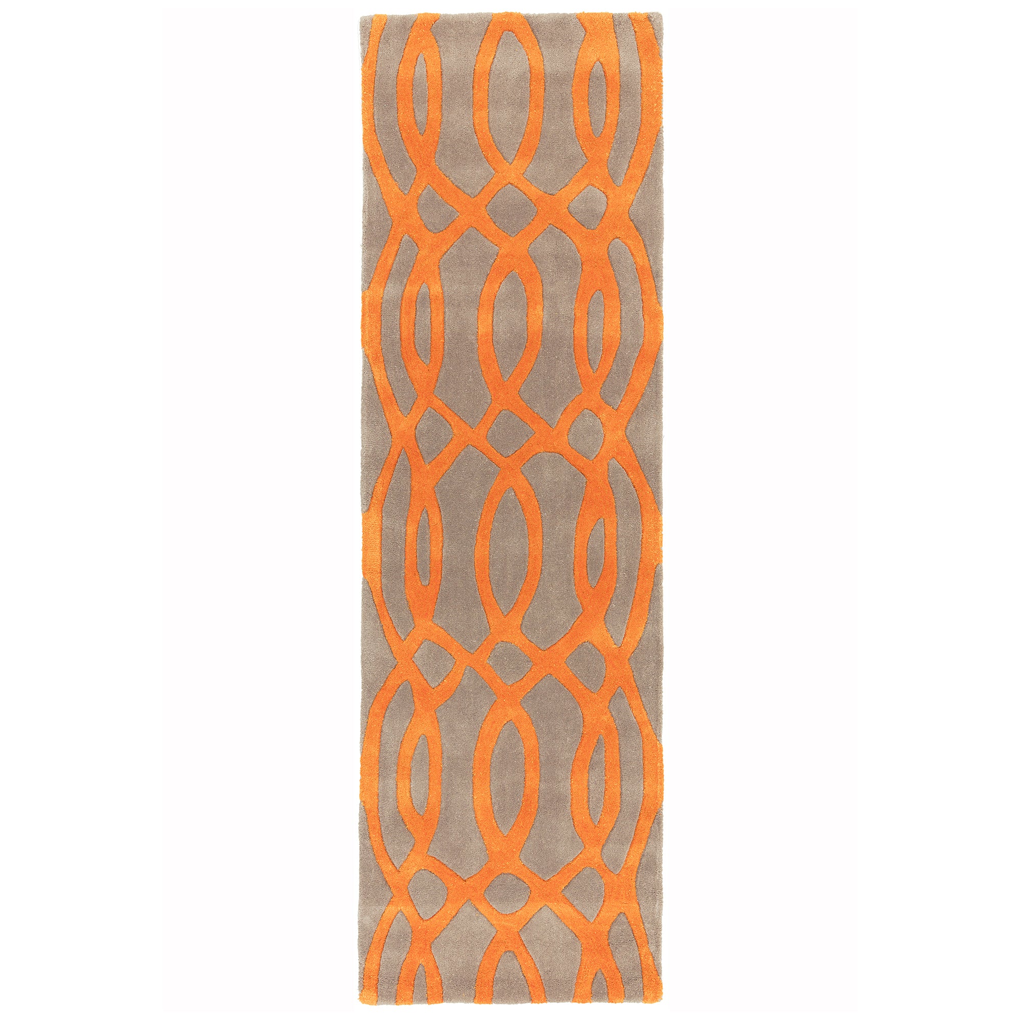 Alfombra de lana naranja Matrix Wire MAX37, hecha a mano con técnica de tufteado