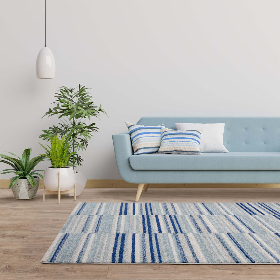 Muse MU05 Blue Stripe Rug