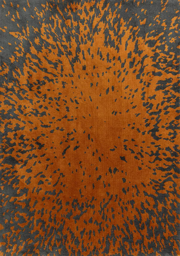 Abstract rust and slate animal-print rug
