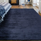 Alfombra Reko azul marino texturizada