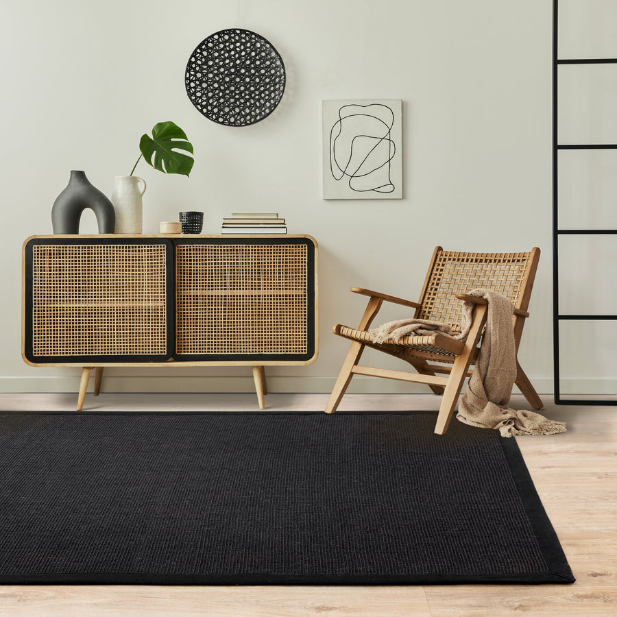 Sisal Black/Black Border Rug