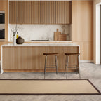 Alfombra Sisal Lino/Chocolate con Borde