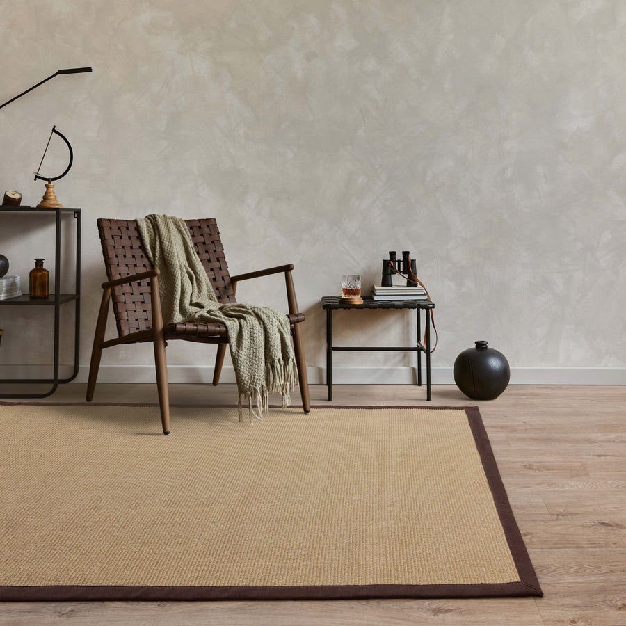 Sisal Linen/Chocolate Border Rug