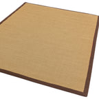 Alfombra Sisal Lino/Chocolate con Borde