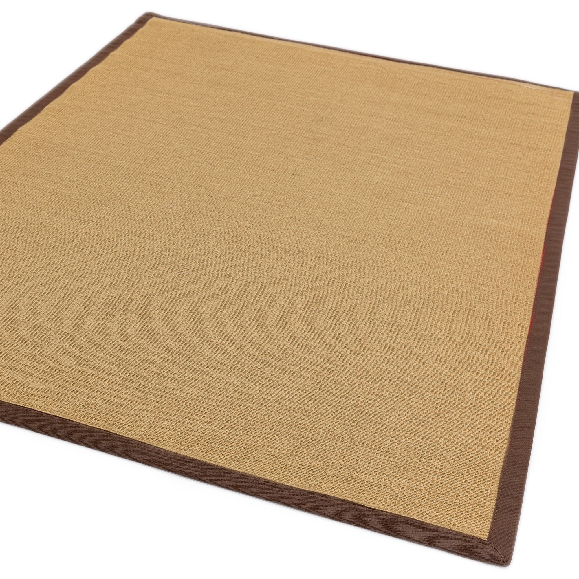 Alfombra Sisal Lino/Chocolate con Borde