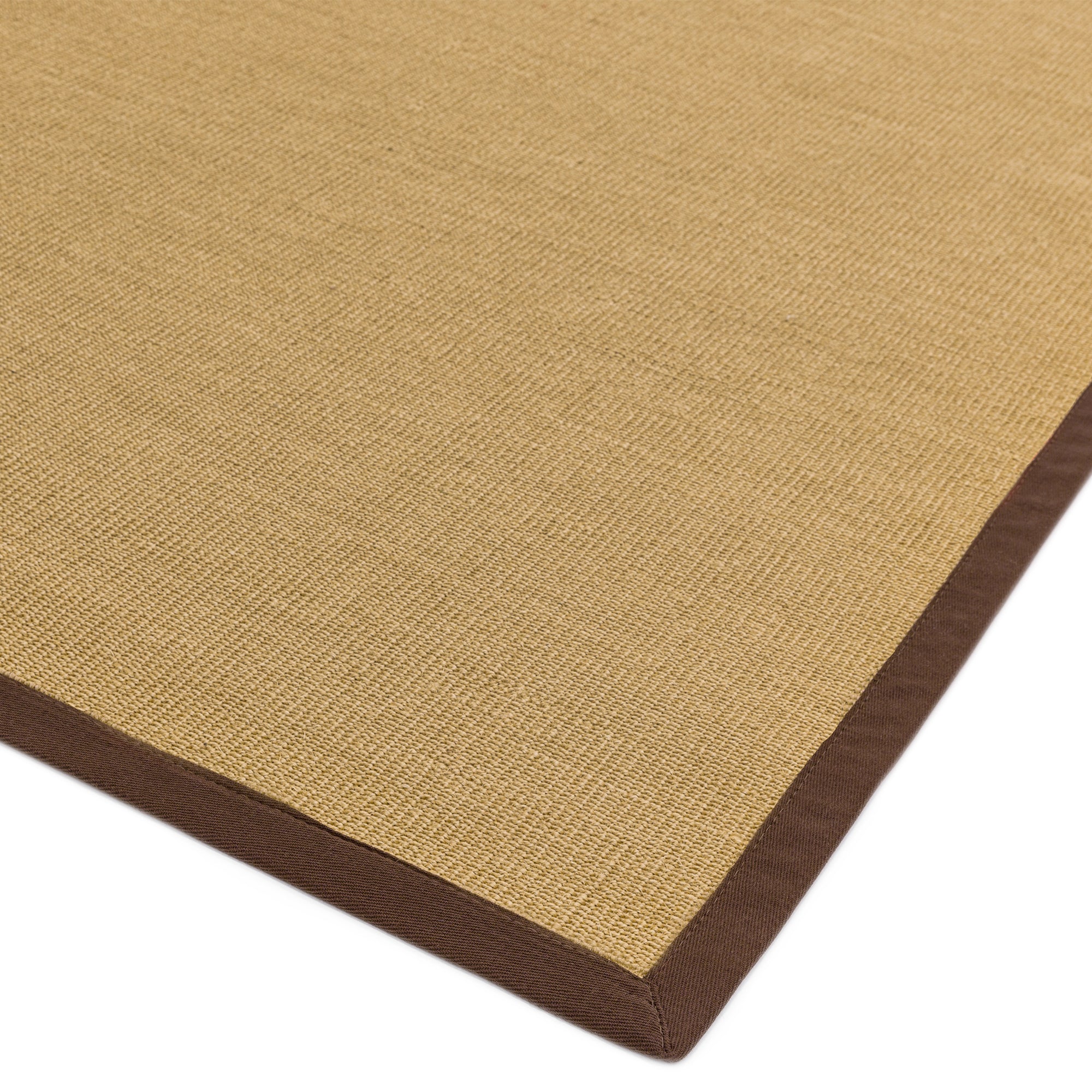 Alfombra Sisal Lino/Chocolate con Borde