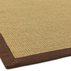 Alfombra Sisal Lino/Chocolate con Borde