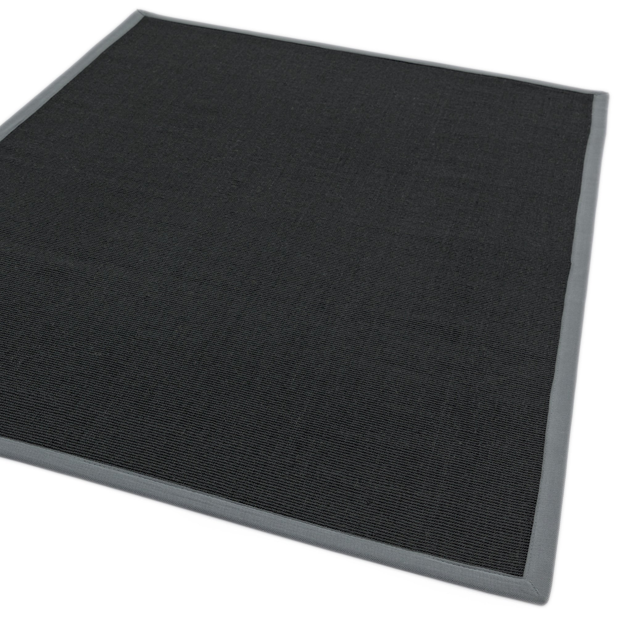 Alfombra Sisal Negro/Gris con Borde