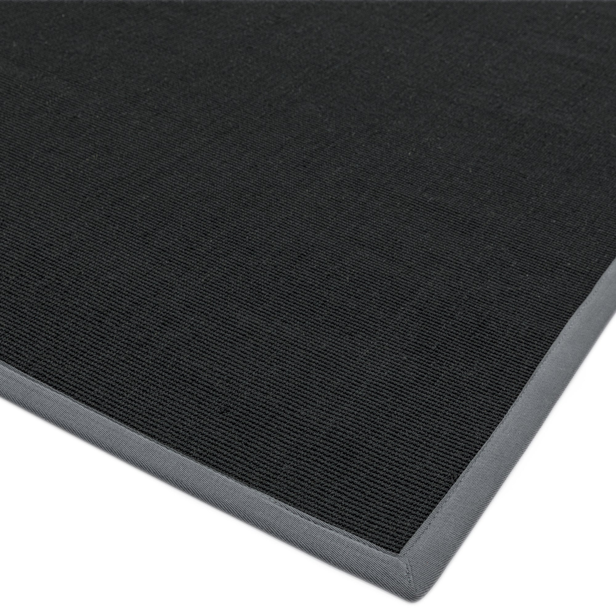 Alfombra Sisal Negro/Gris con Borde