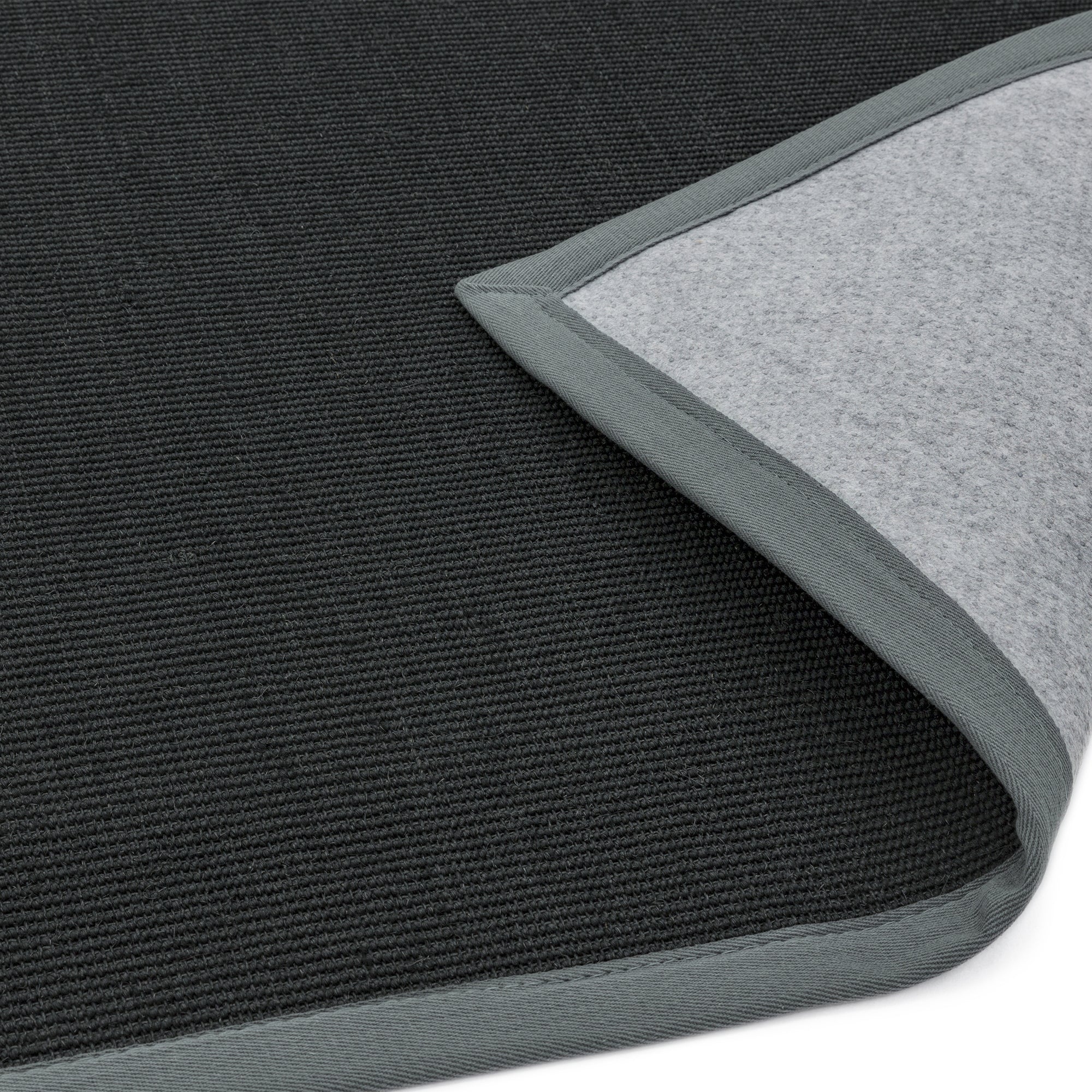 Alfombra Sisal Negro/Gris con Borde