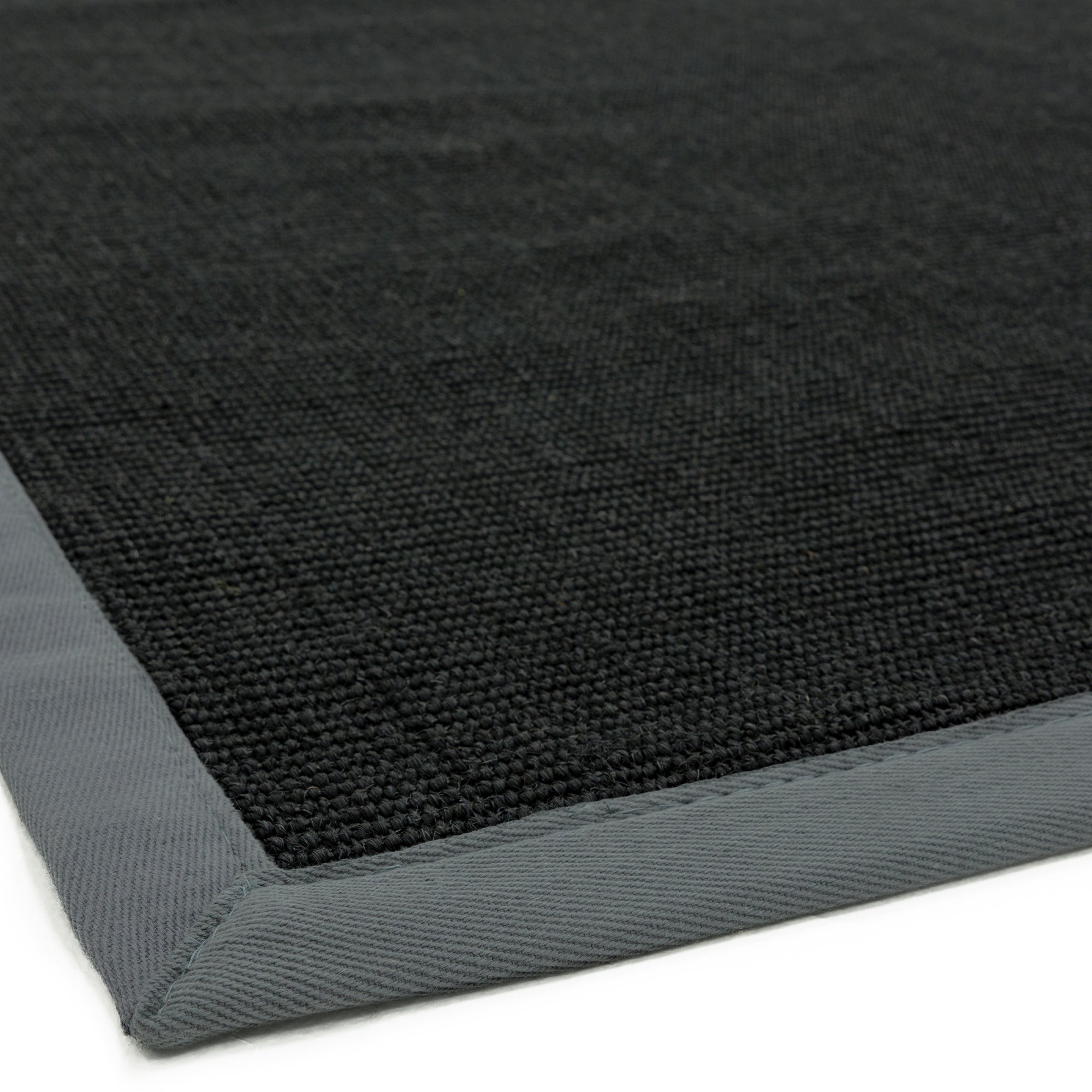 Alfombra Sisal Negro/Gris con Borde