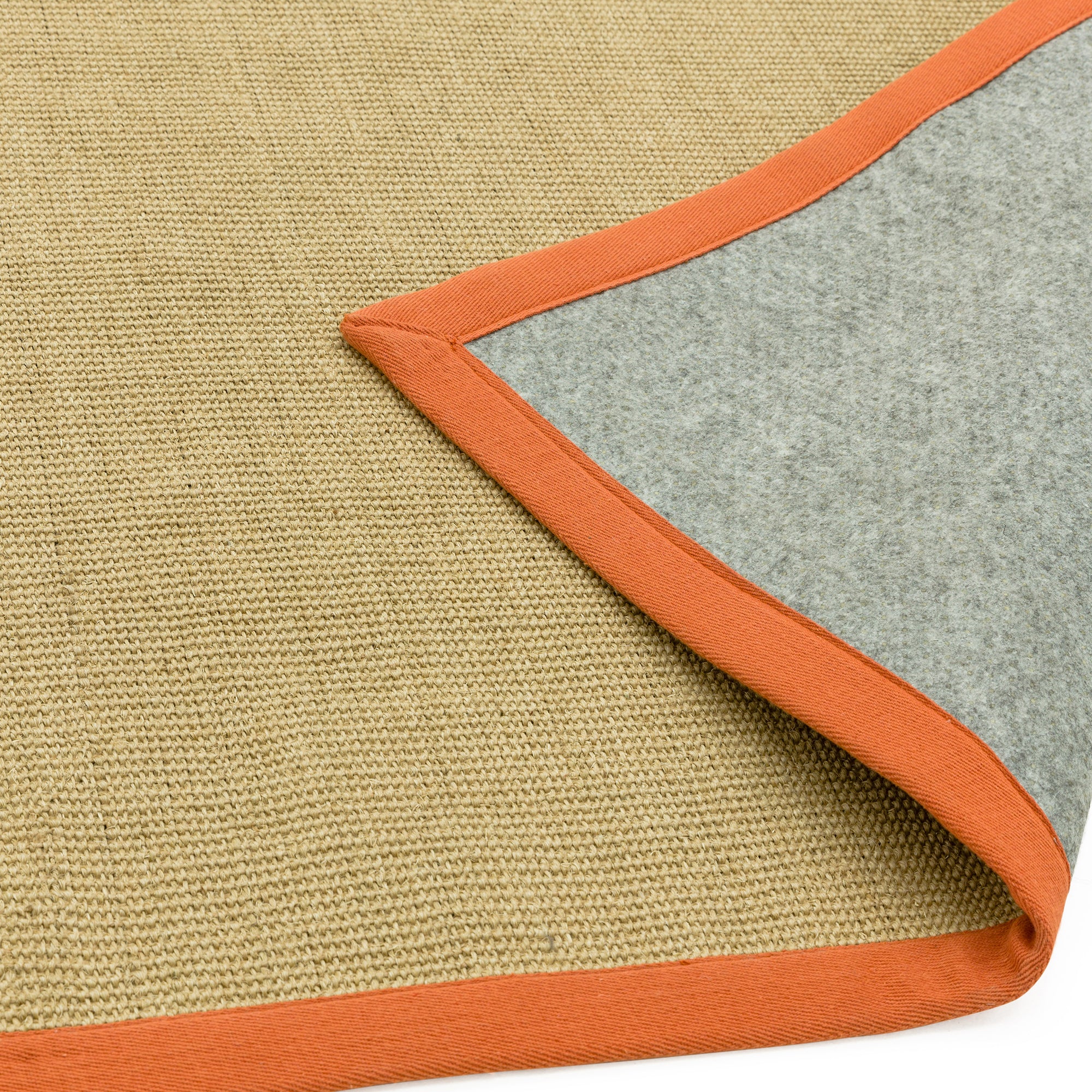 Sisal Linen/Orange Border Rug