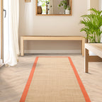 Sisal Linen/Orange Border Rug