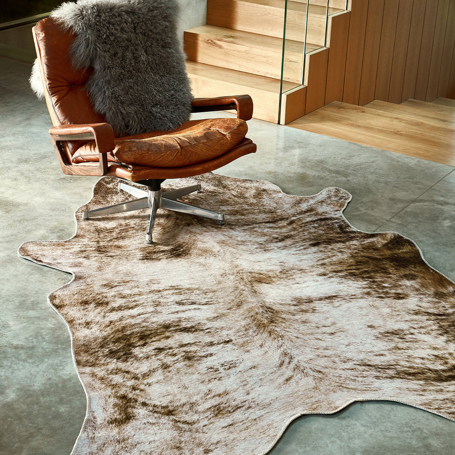 Texas Faux Cowhide Grey Rug