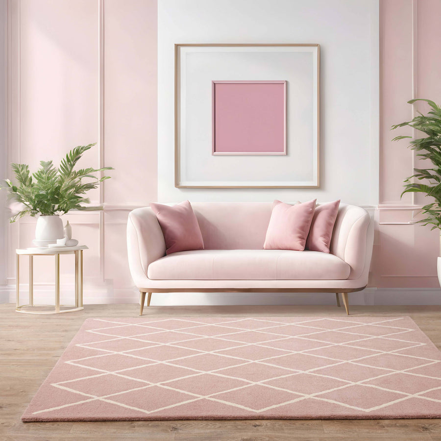 Albany Diamond Pink Rug