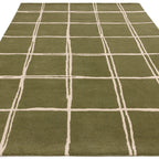 Alfombra Albany Cuadrícula Oliva