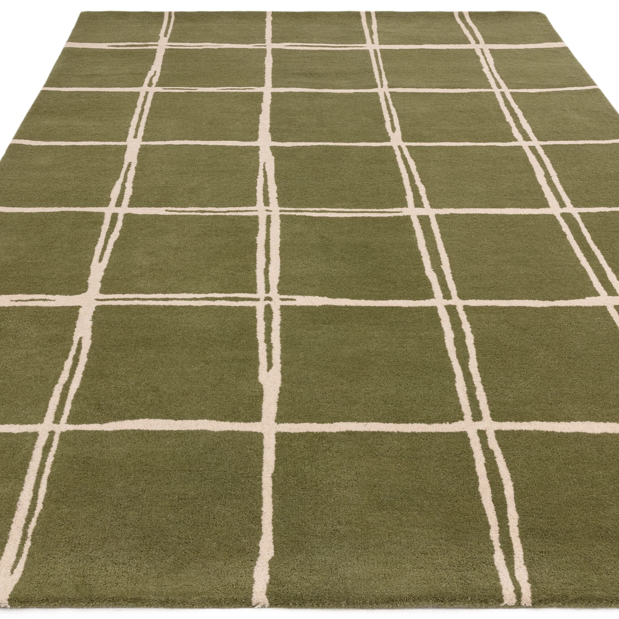 Alfombra Albany Cuadrícula Oliva