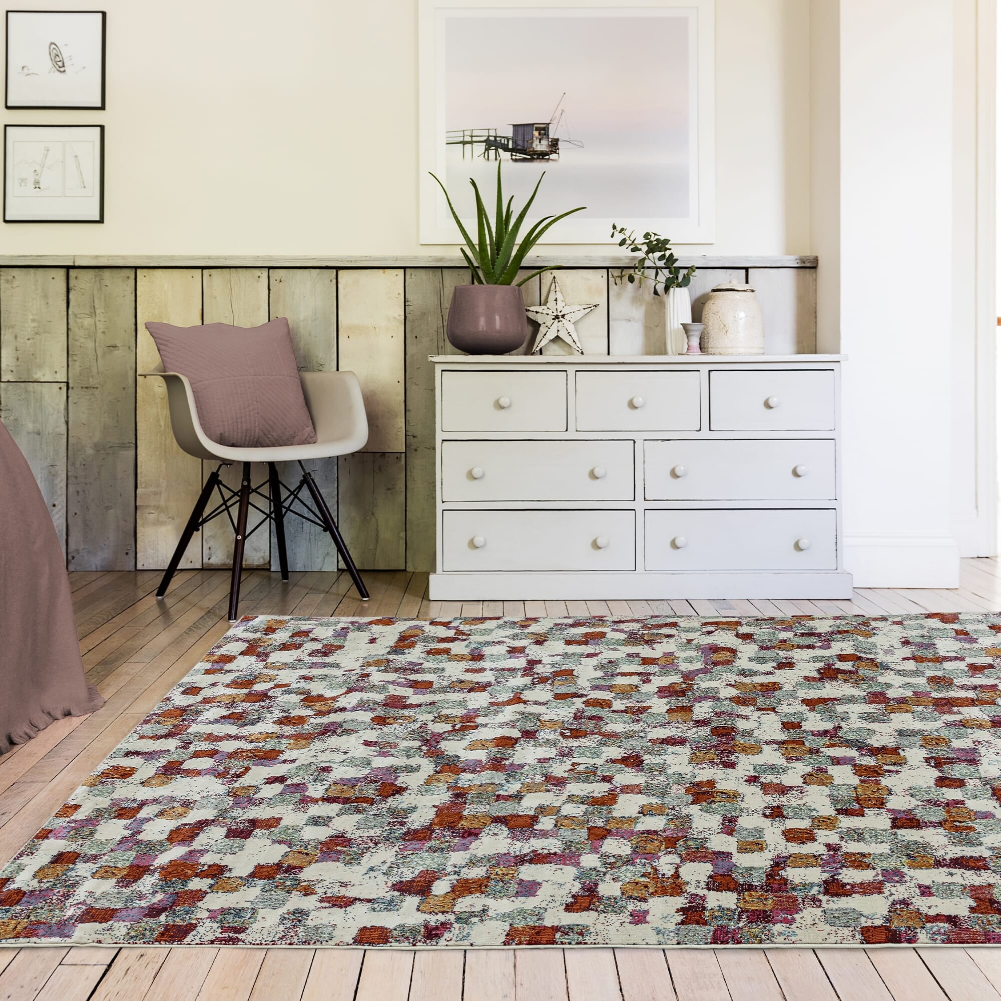 Alfombra Amelie Pixel Tejido Plano Multicolor AM09