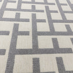Alfombra Antibes Blanco/Gris Cuadrícula Interior/Exterior AN03  