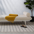 Alfombra Antibes Blanco/Gris Cuadrícula Interior/Exterior AN03  