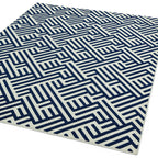 Alfombra Antibes Azul/Blanco Lineal Interior/Exterior AN04  