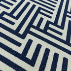 Alfombra Antibes Azul/Blanco Lineal Interior/Exterior AN04  