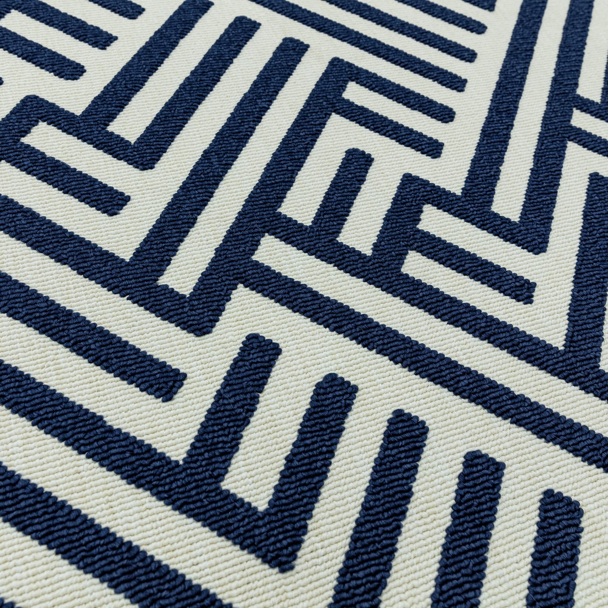 Alfombra Antibes Azul/Blanco Lineal Interior/Exterior AN04  