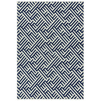 Alfombra Antibes Azul/Blanco Lineal Interior/Exterior AN04  
