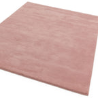 Alfombra Aran Rosa Palo Tejida a Mano de Lana y Viscosa  