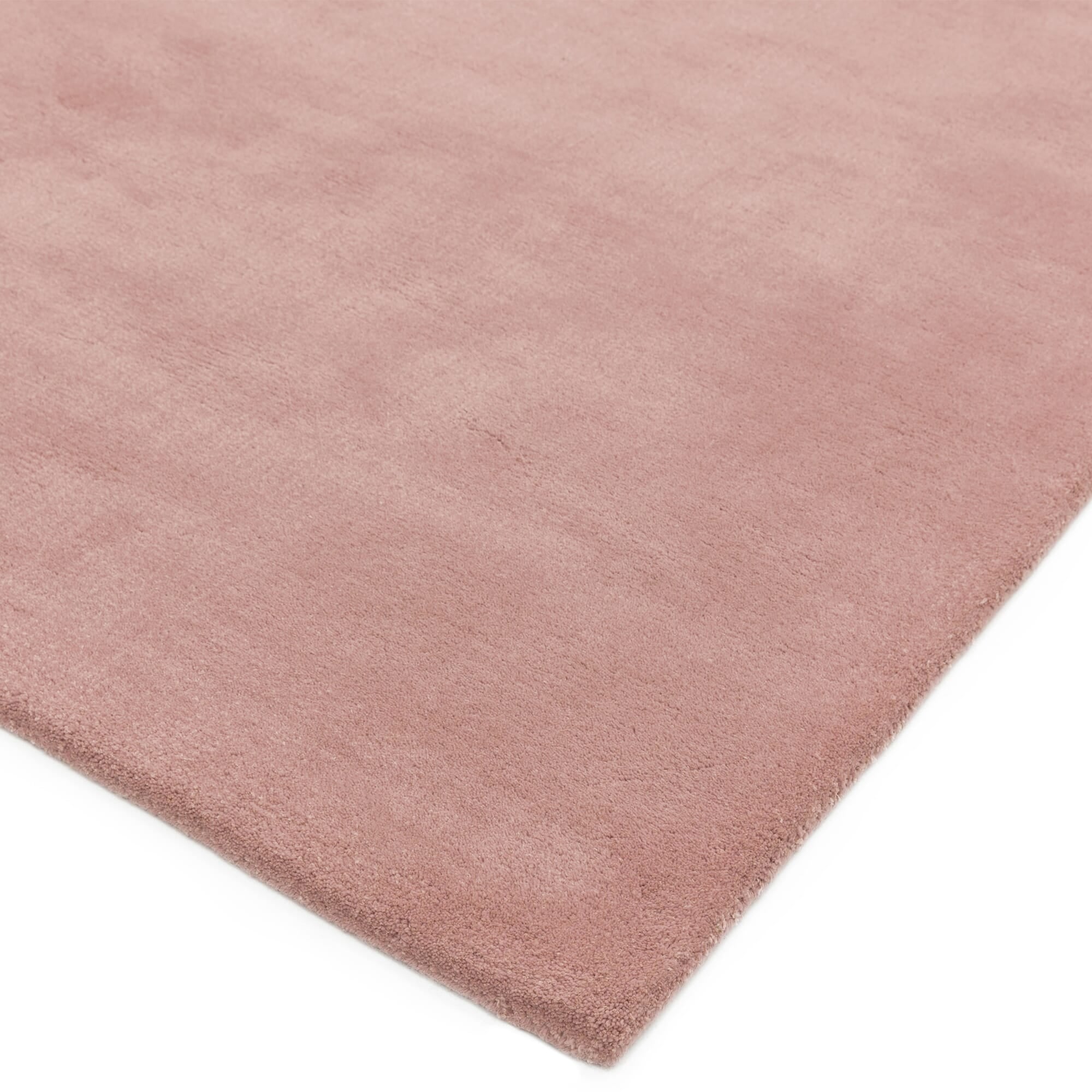 Alfombra Aran Rosa Palo Tejida a Mano de Lana y Viscosa  