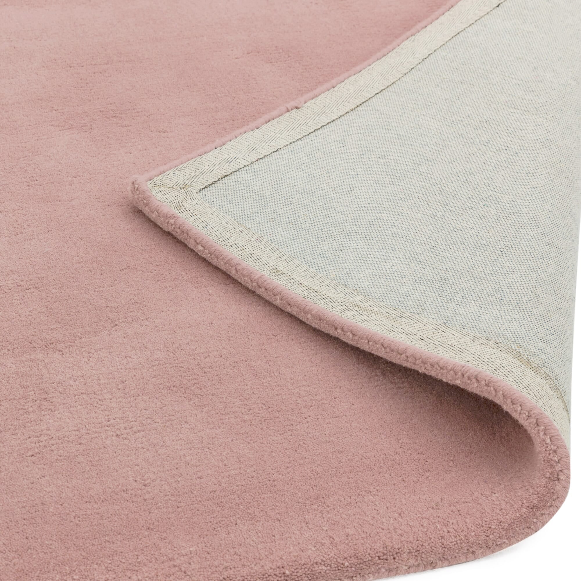 Alfombra Aran Rosa Palo Tejida a Mano de Lana y Viscosa  