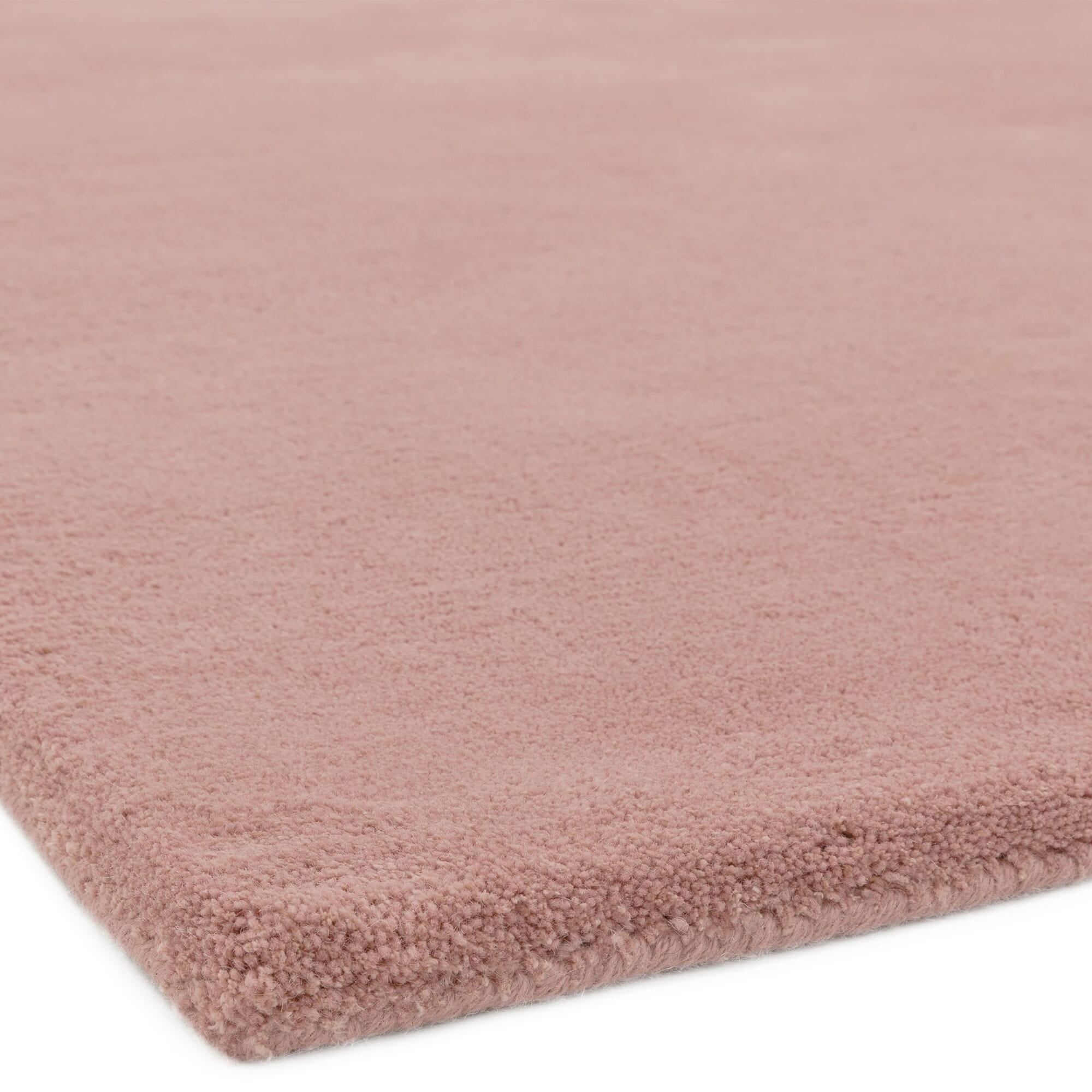 Alfombra Aran Rosa Palo Tejida a Mano de Lana y Viscosa  
