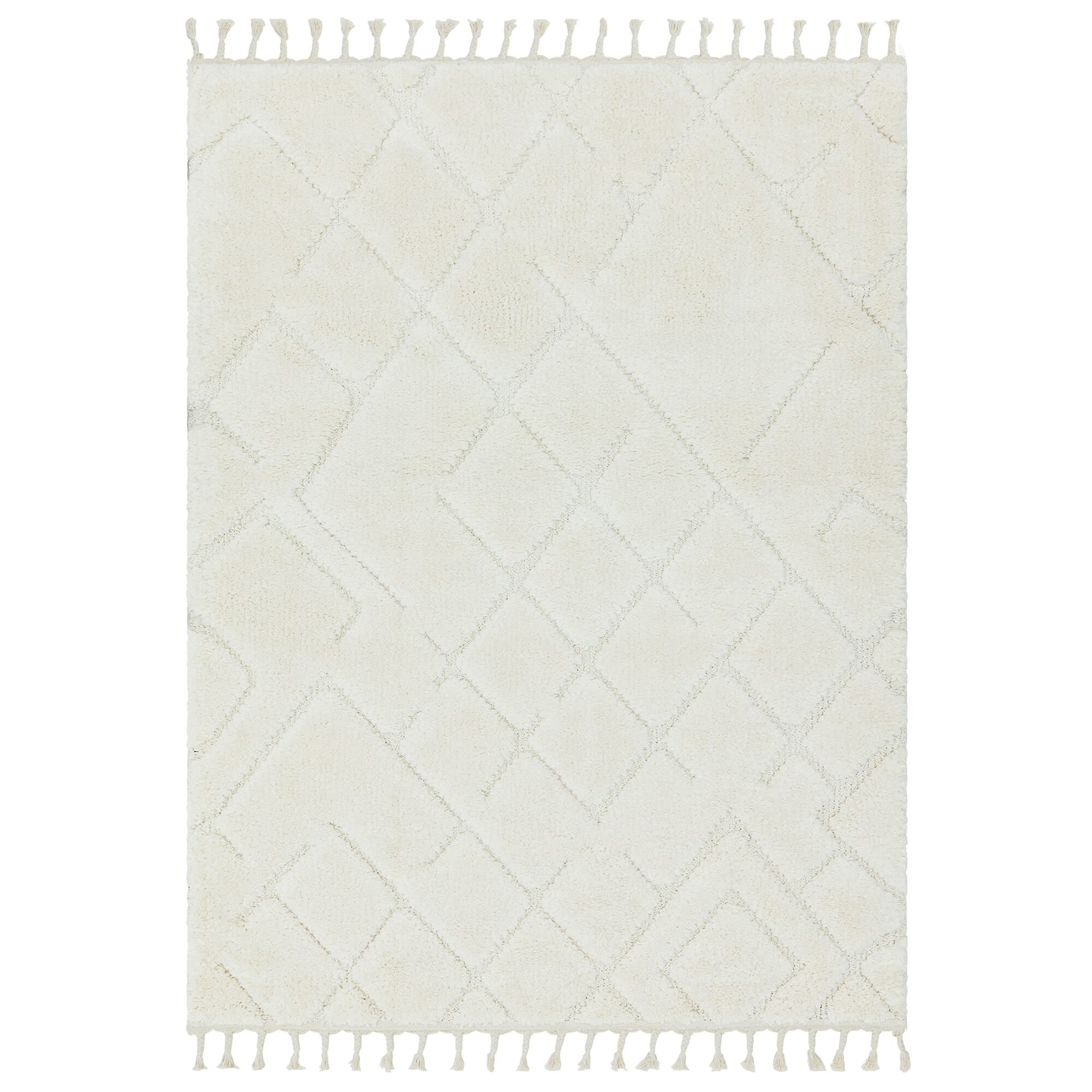 Ariana Vanilla Shaggy Moroccan Rug AR04
