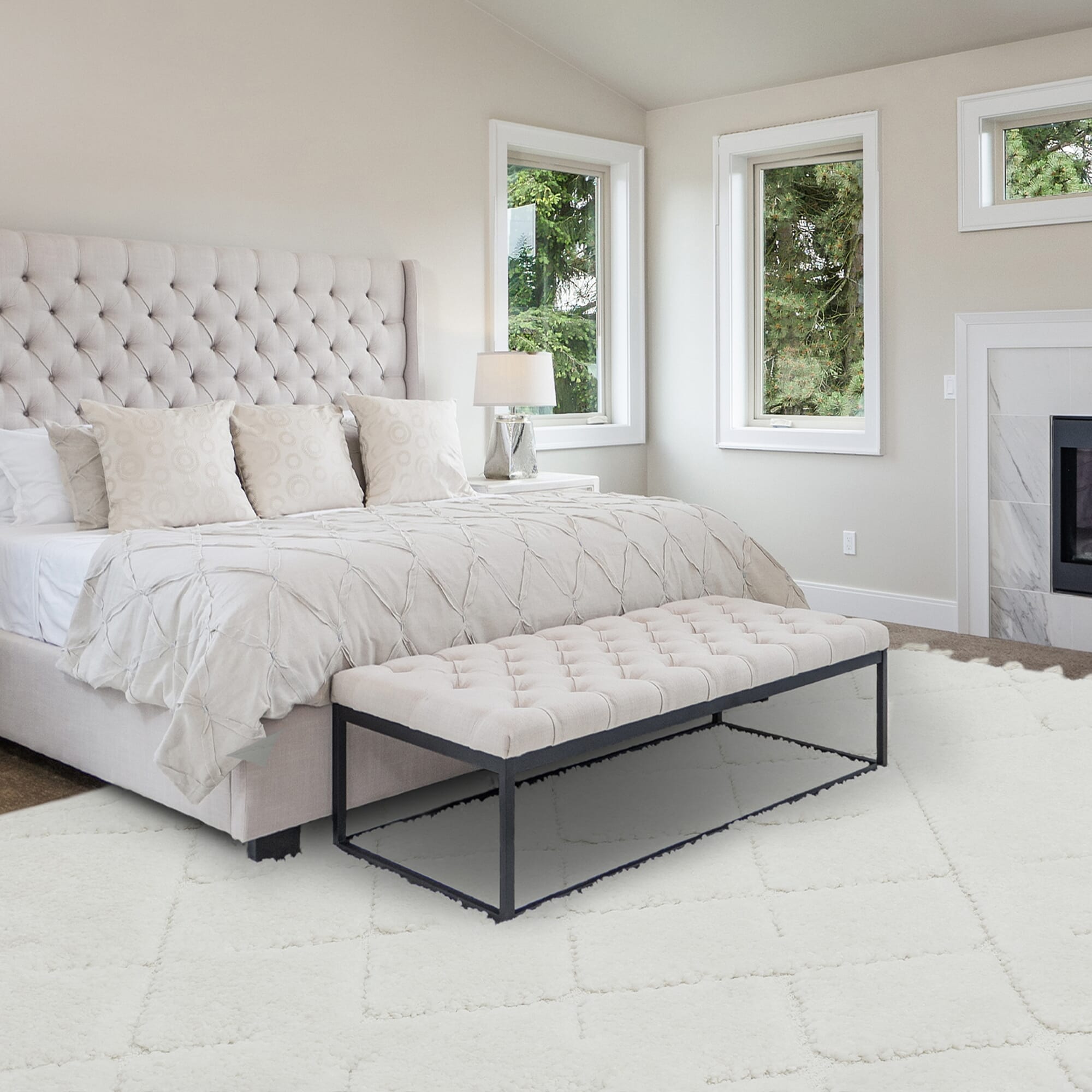 Ariana Vanilla Shaggy Moroccan Rug AR04