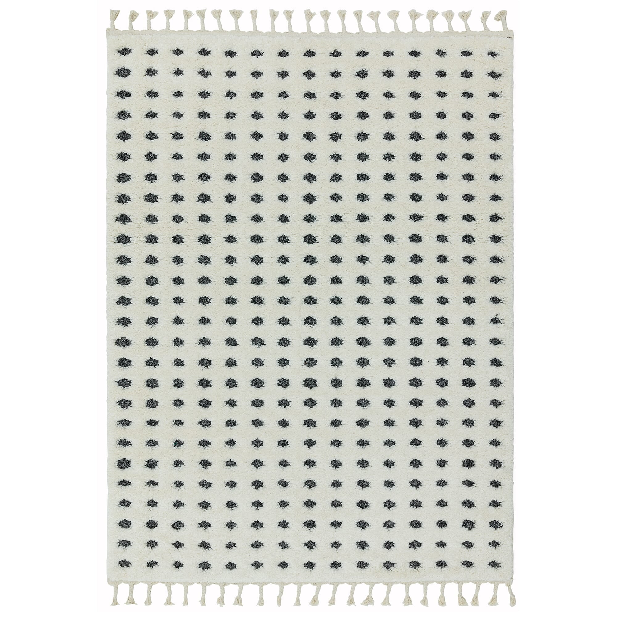 Ariana Grey Dotty Shaggy Moroccan Rug AR05