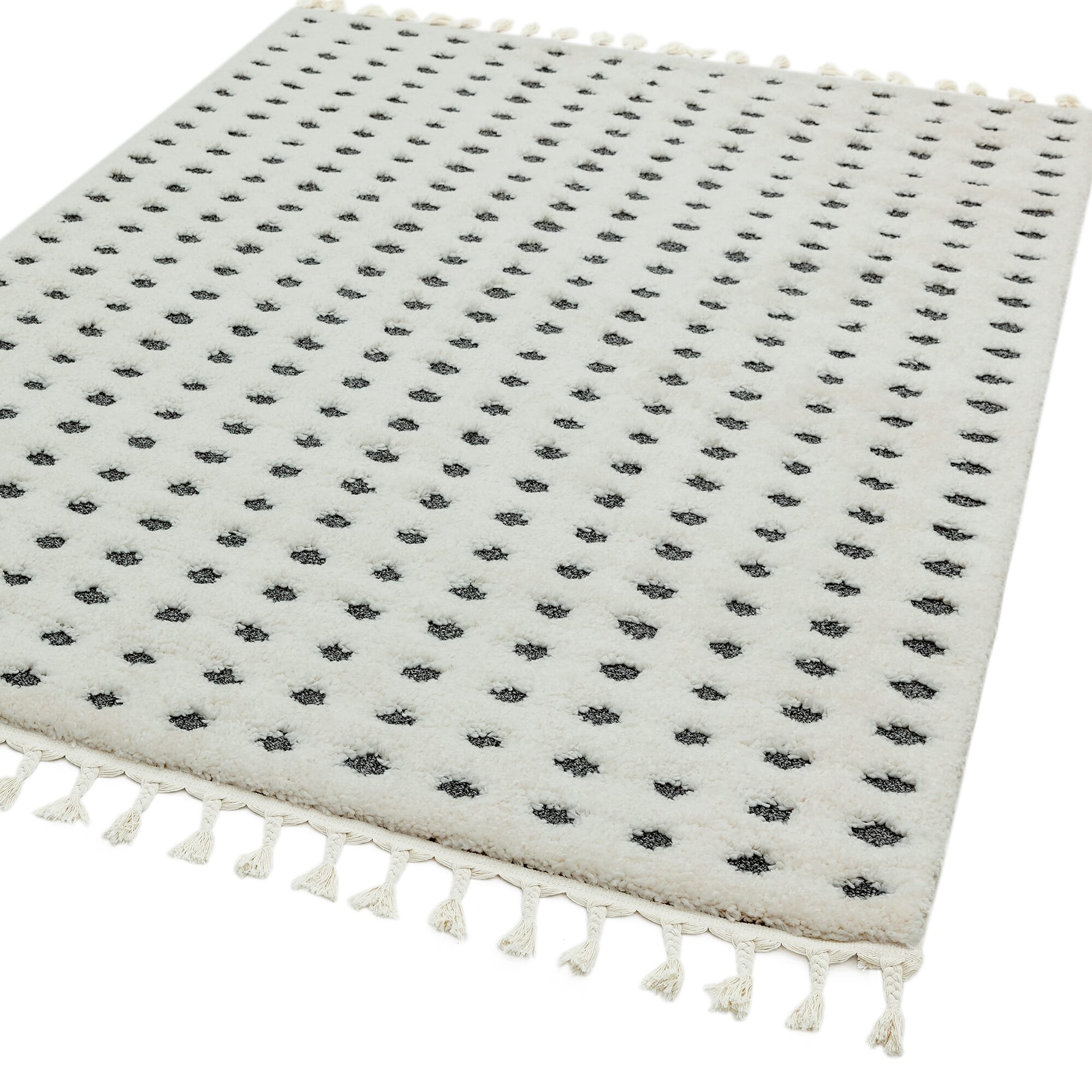 Ariana Grey Dotty Shaggy Moroccan Rug AR05