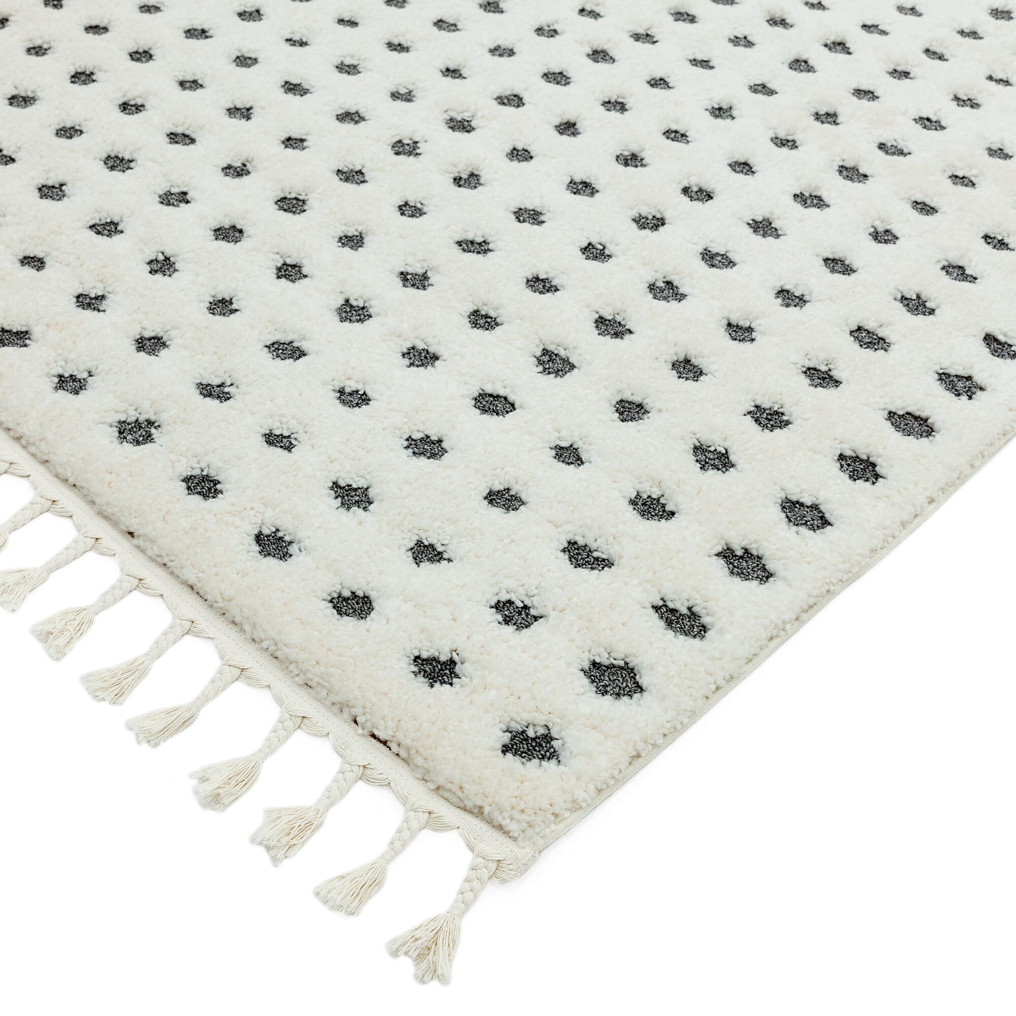 Ariana Grey Dotty Shaggy Moroccan Rug AR05