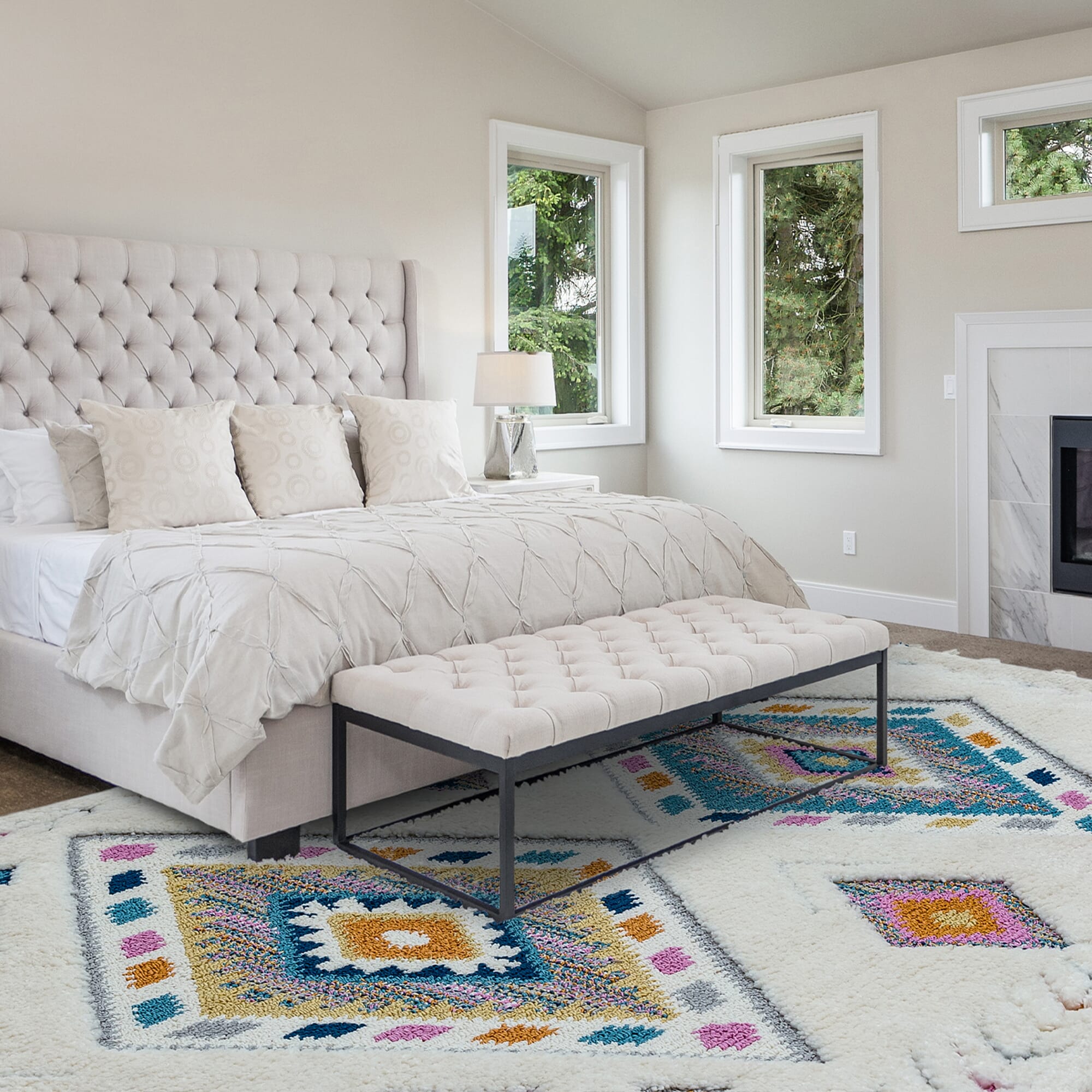 Ariana Rhombus Shaggy Moroccan Rug AR09