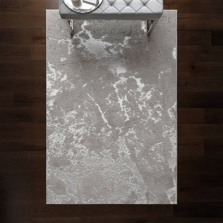 Aurora Solar Metallic Silver Rug AU03