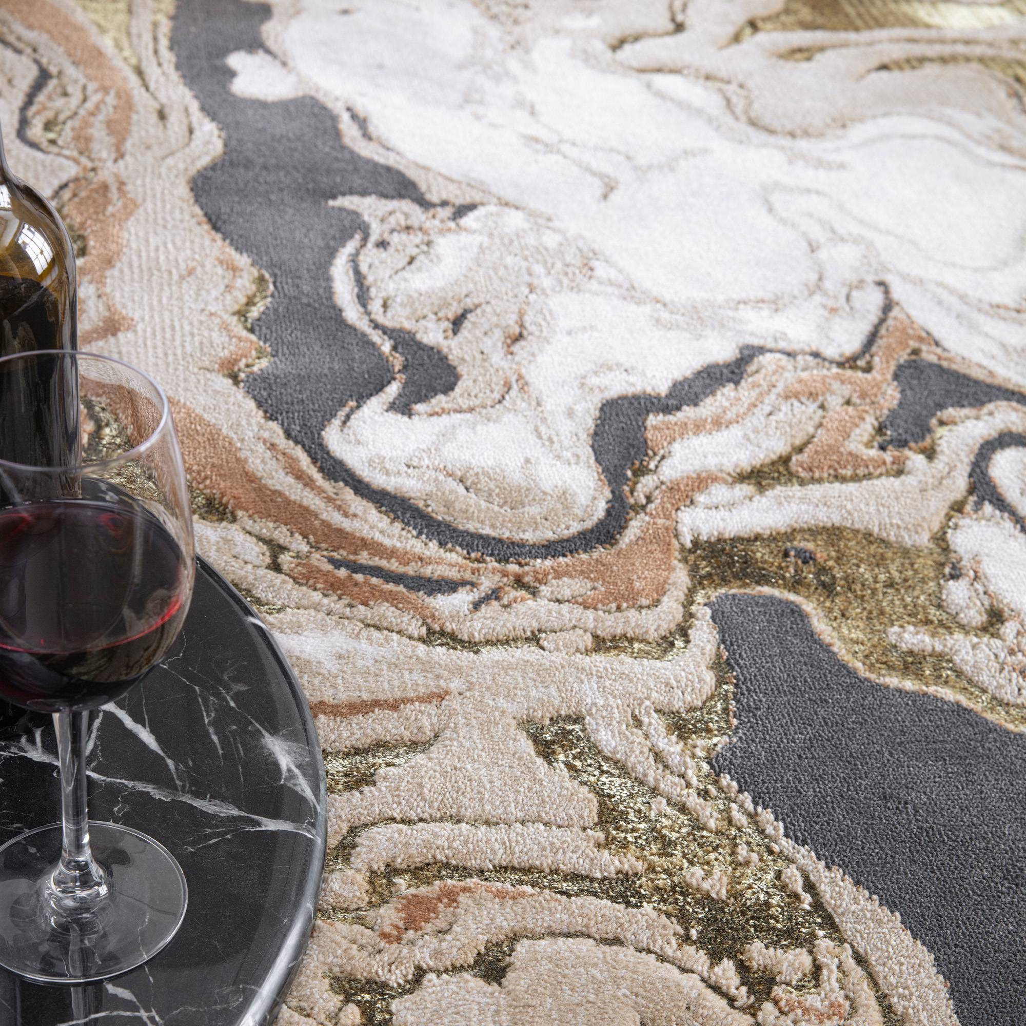 Alfombra Aurora Marble Metálica Oro AU08