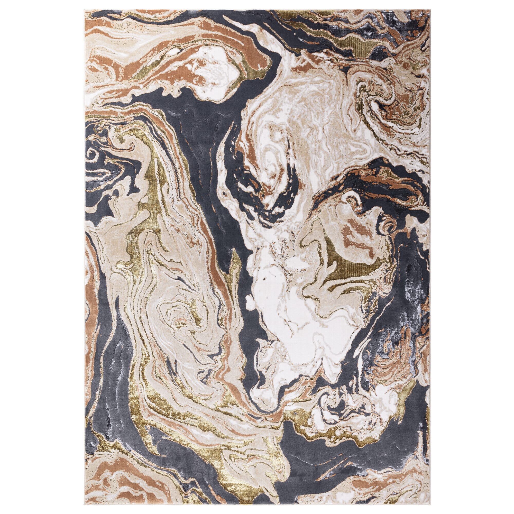 Aurora Marble Metallic Gold Rug AU08