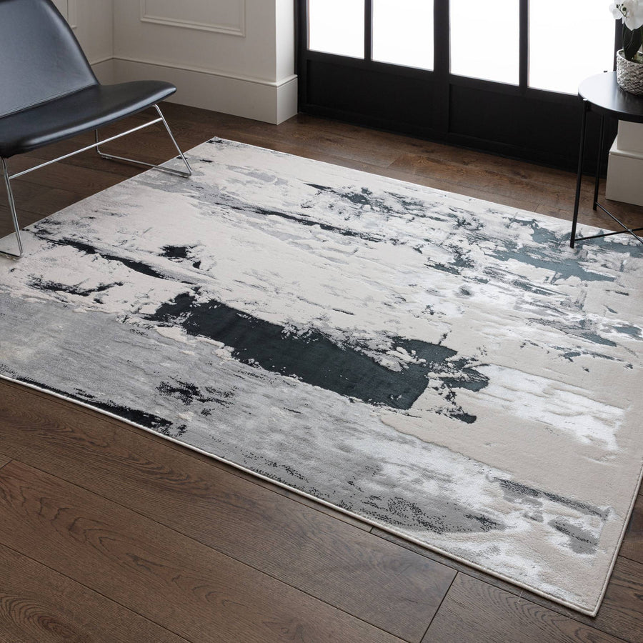 Aurora Glacier Metallic Silver Rug AU10