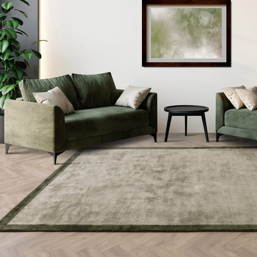 Alfombra Blade Border Sage / Olive
