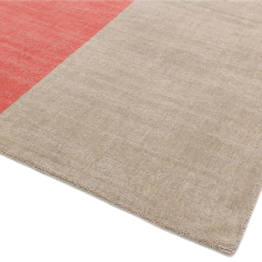 Blox Coral Geometric Wool Rug