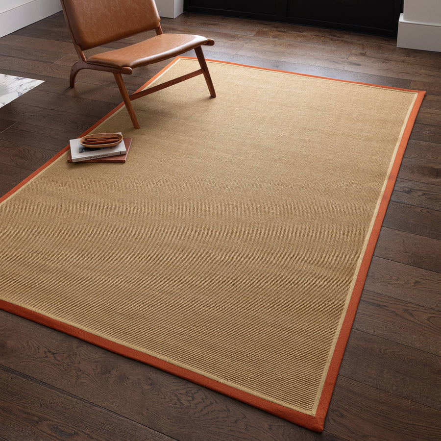 Bordo Boucle Rust Linen Rug