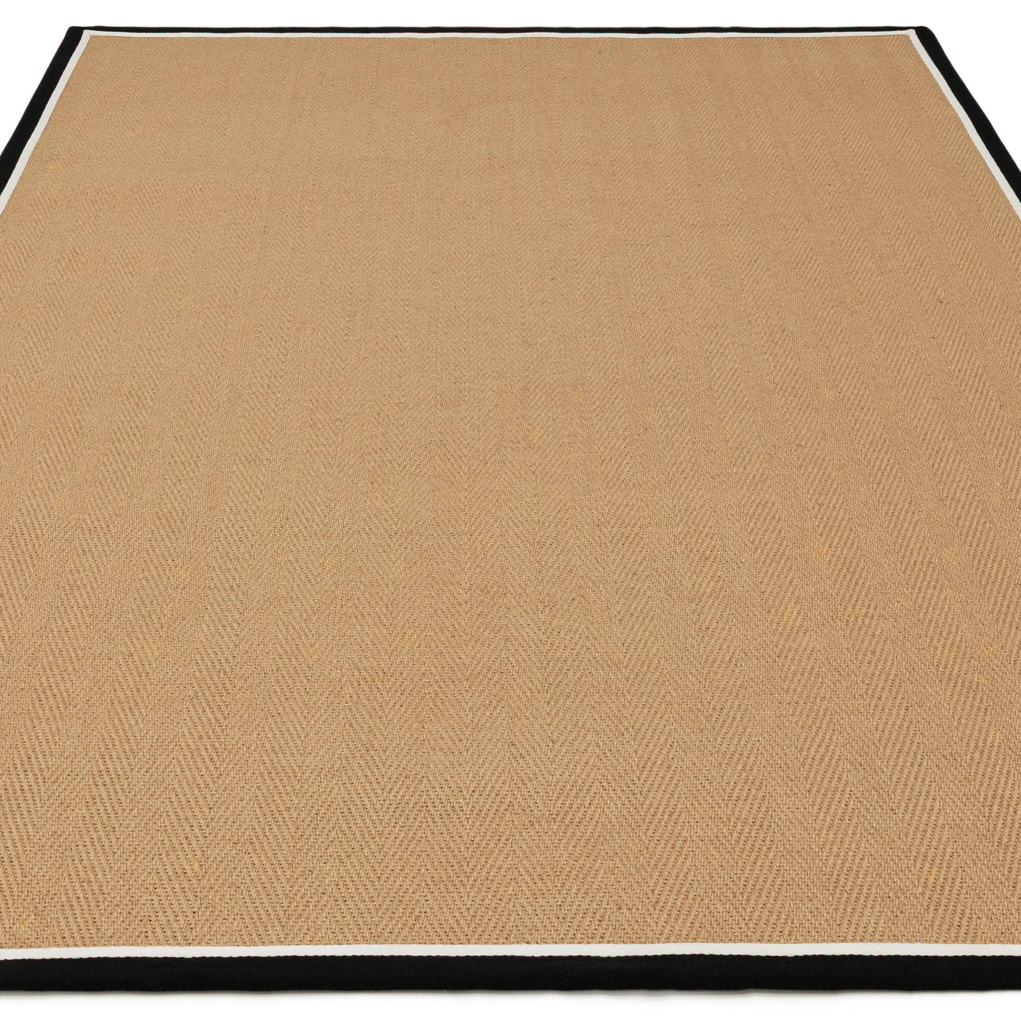 Alfombra Bordo Herringbone Charcoal Cream